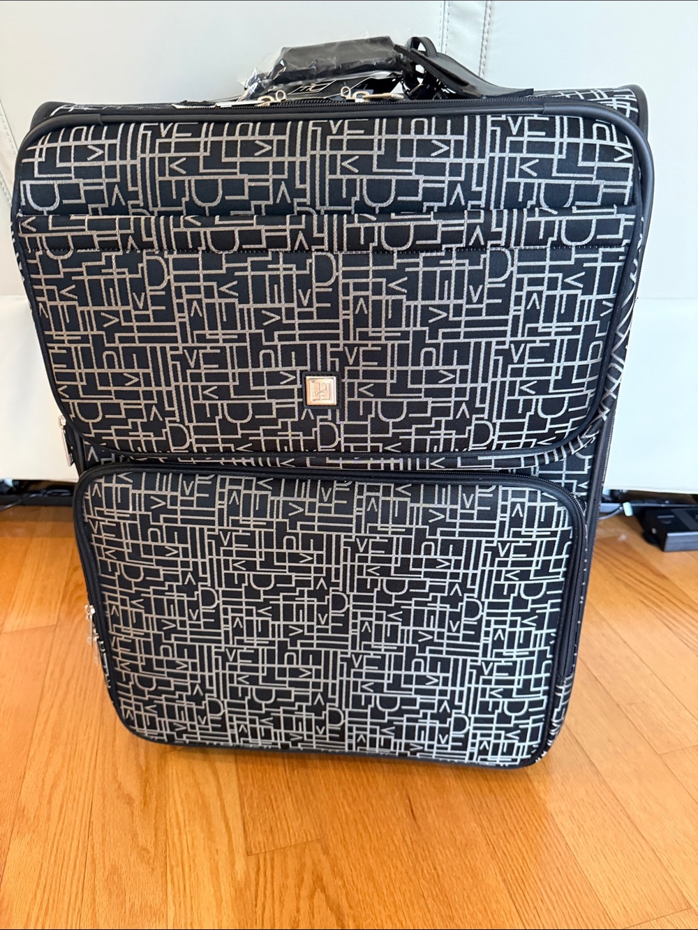 Diane Von Furstenberg Black and White Geometric Travel Bag